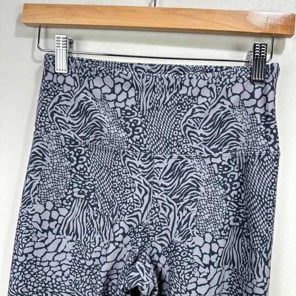 Kyodan High Waist Gray Mixed Animal Leopard Print Leggings S Small 7/8 Ankle - Picture 4 of 9
